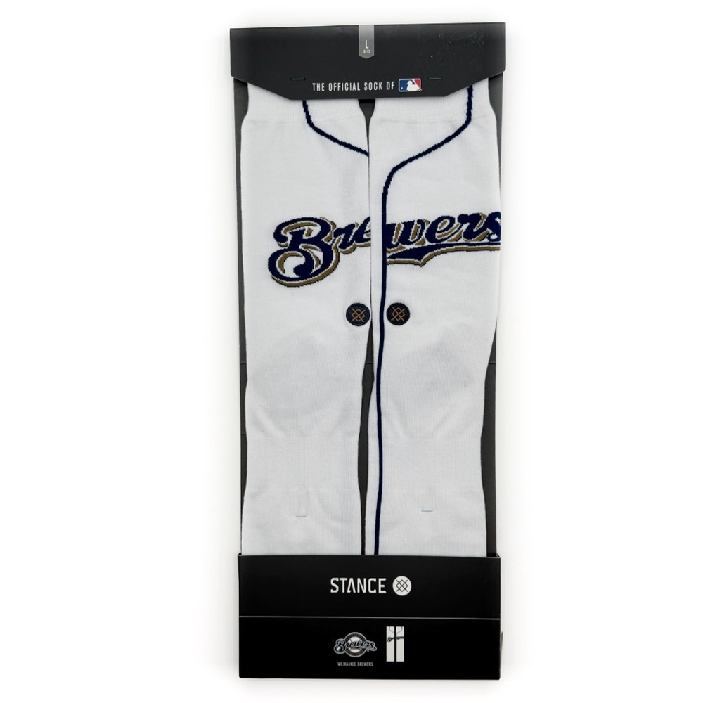 Stance Milwaukee Brewers Home Crew Socks Mens Large MLB Baseball Fan Gear Gift